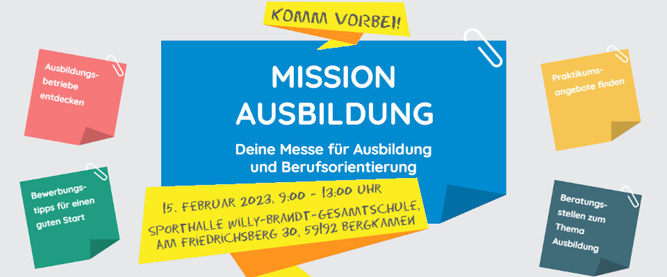 Logo der Ausbildungsmesse "Mission Ausbildung" in Bergkamen