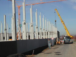 Baustelle - Hier entstehen die neuen Werkhallen.